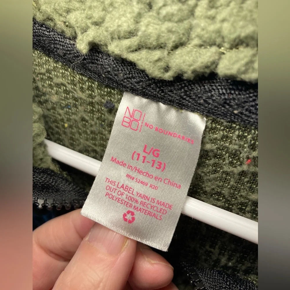 No Boundries Forest green fleece, size L/G 11-13 - Picture 3 of 7